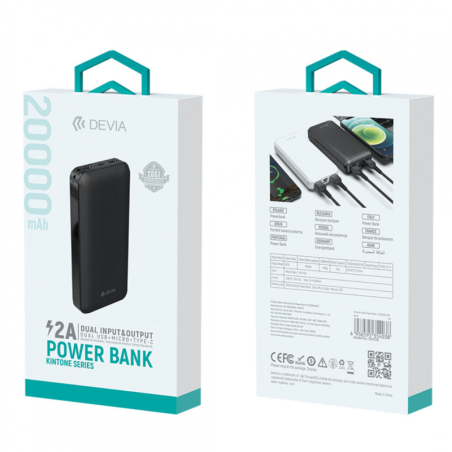 Power Bank 20000 mAh - Devia Kintone Series V | Smarty Paris